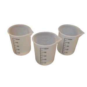 3 PCS Silicone Measuring Cups 100ml Silicone Cups for Resin Non-Stick Mixing Cup